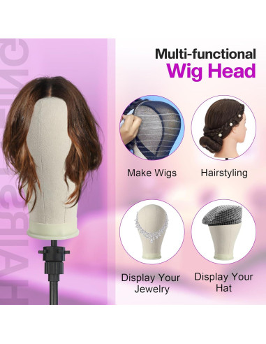 Cabeza de Peluca 23" Neverland con Soporte Trípode y Accesorios