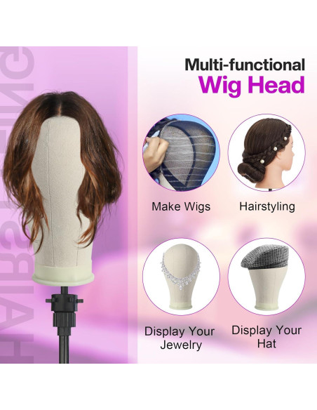 Cabeza de Peluca 23" Neverland con Soporte Trípode y Accesorios