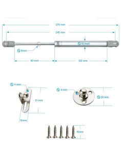 Soporte Elevador de Gas WANLIAN 120N/12KG - 2 Unidades 2