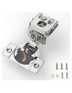 Furniware 10 Piezas Bisagras de Cierre Suave 3.18 cm Niqueladas