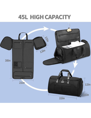 Bolsa de Ropa Convertible HOMIEE 45L Impermeable 2 en 1