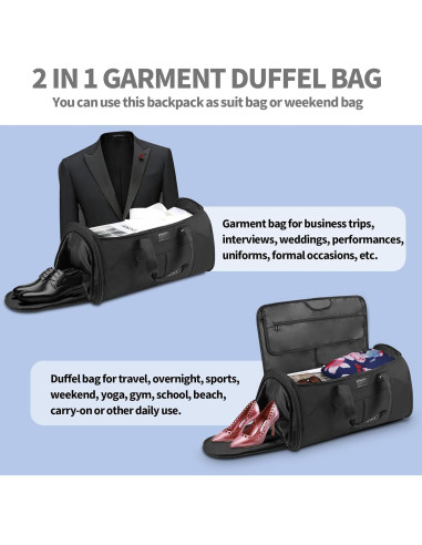 Bolsa de Ropa Convertible HOMIEE 45L Impermeable 2 en 1