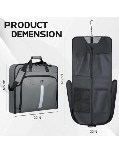 Bolsa de Ropa de Viaje Goloni Gris 63.5x61x5.08 cm Impermeable 2