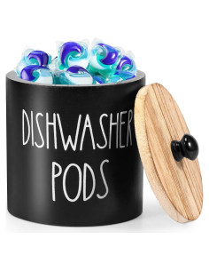 Contenedor Redondo de Madera SOEWWEKLAX para Cápsulas de Lavavajillas