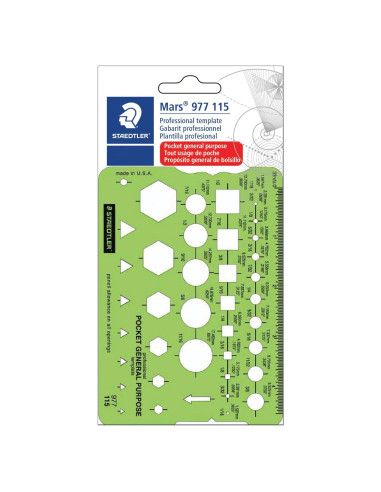 Plantilla de Dibujo Técnico Staedtler 977 115 02 - 20.32x12.7 cm