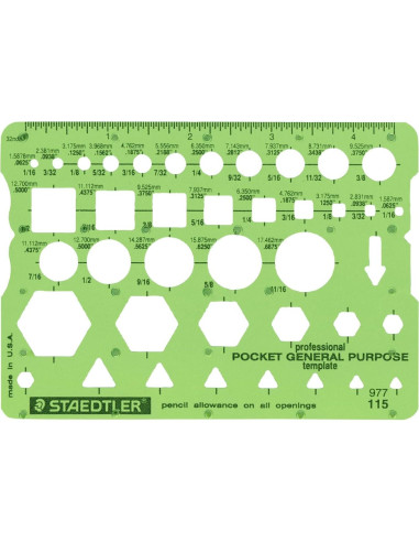 Plantilla de Dibujo Técnico Staedtler 977 115 02 - 20.32x12.7 cm
