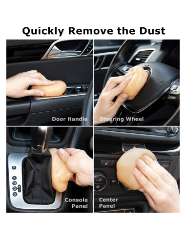 Gel de limpieza TICARVE para coche 190g - Detalle y teclado