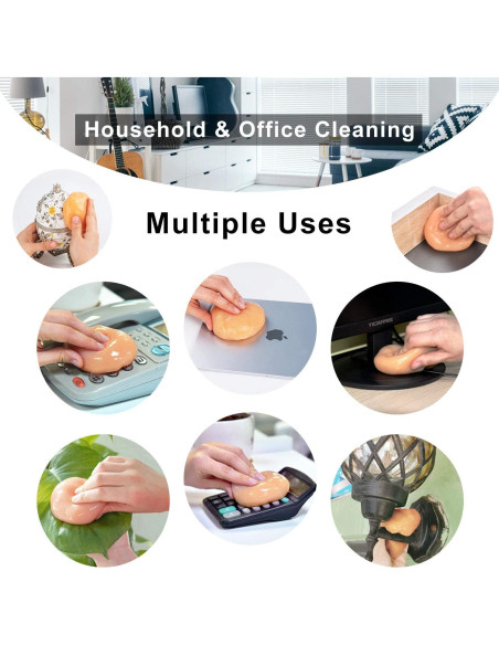 Gel de limpieza TICARVE para coche 190g - Detalle y teclado