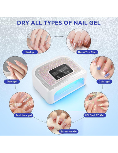 Lámpara UV LED Inalámbrica Aedavey para Uñas de Gel