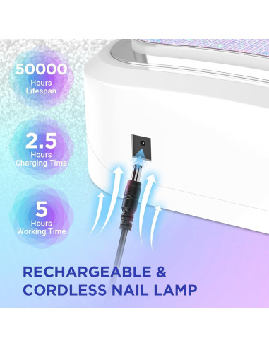 Lámpara UV LED Inalámbrica Aedavey para Uñas de Gel