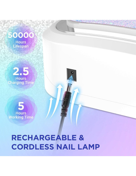Lámpara UV LED Inalámbrica Aedavey para Uñas de Gel