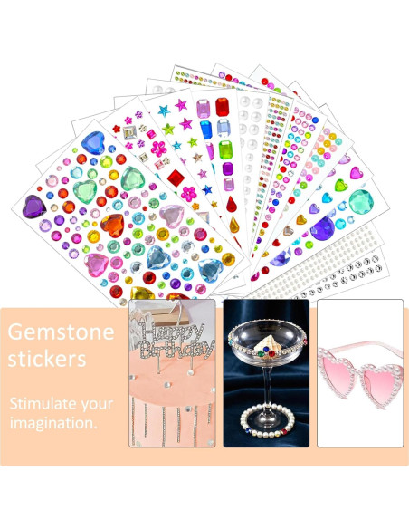 3500 Stickers de Gemas Autoadhesivas PFPNEZR para Manualidades