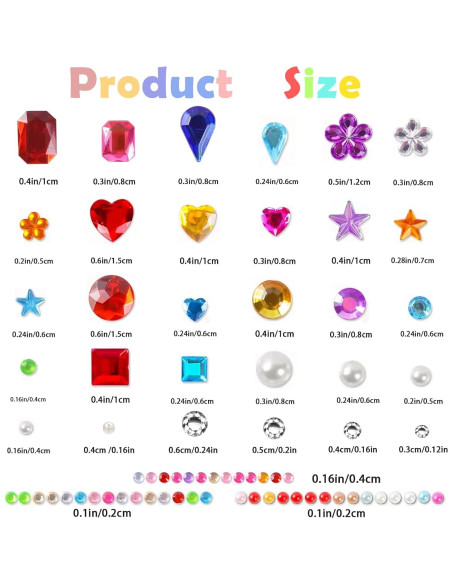 3500 Stickers de Gemas Autoadhesivas PFPNEZR para Manualidades