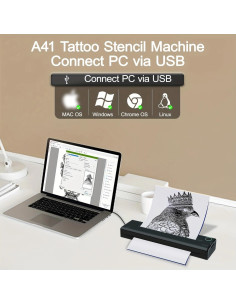 Impresora de Plantillas de Tatuajes YOULABLE 2BB6HJXM800RT-12 2