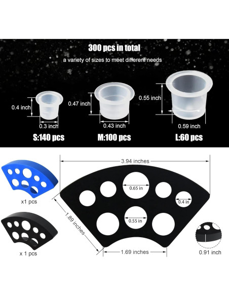 302PCS Tapas de Tinta para Tatuajes Yuronam con Soportes