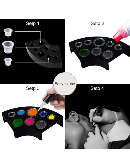 302PCS Tapas de Tinta para Tatuajes Yuronam con Soportes