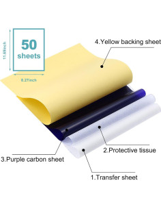 Papel de Transferencia de Tatuaje WZPB A4 - 50 Hojas Térmicas 2