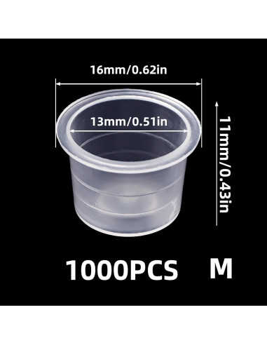 1000 Tapas de Tinta Desechables para Tatuajes Fulasiteu M