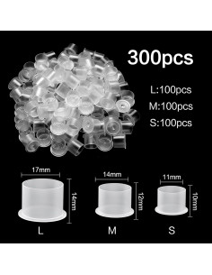 Tazas de Tinta para Tatuajes Autdor 300Pcs Mezcladas 11-17mm 2