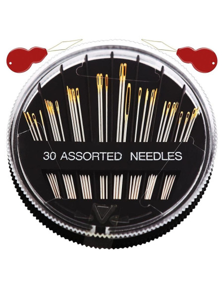 30 Agujas de Coser JollMono Premium con Enhebradores