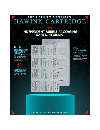 Agujas de Cartucho de Tatuaje HAWINK 1RL Redondo 40PCS