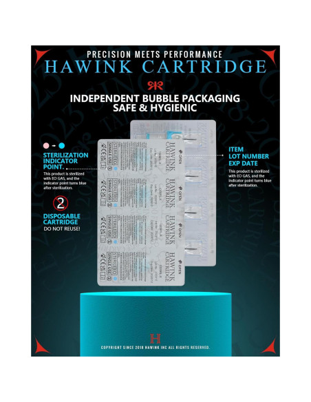 Agujas de Cartucho de Tatuaje HAWINK 1RL Redondo 40PCS