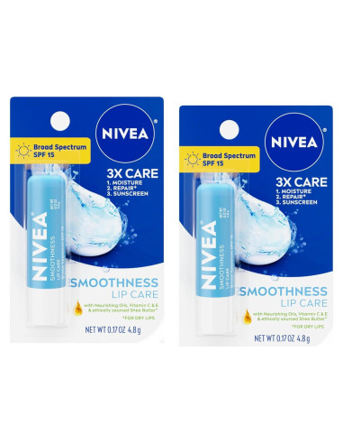 Bálsamo Labial NIVEA Suavidad SPF 15 - Hidratación 4.8g (2 Pzs)