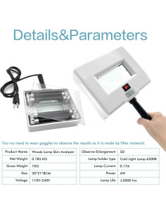Analizador de Piel Eagou Lámpara de Madera UV 3x 2