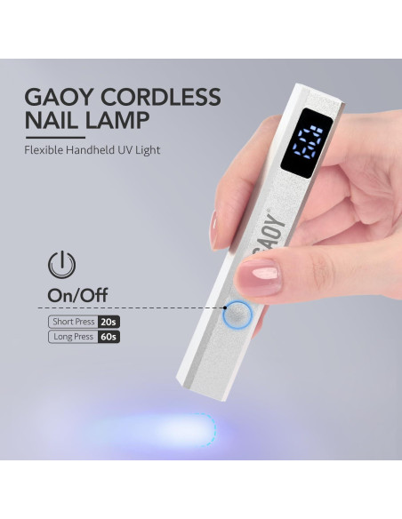 Lámpara de Uñas Inalámbrica GAOY Mini Luz UV Recargable