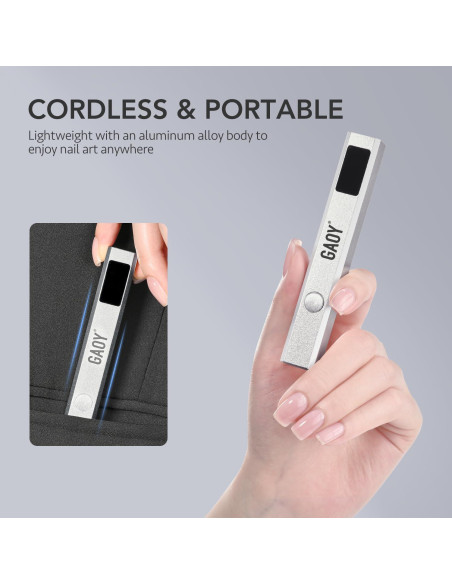 Lámpara de Uñas Inalámbrica GAOY Mini Luz UV Recargable