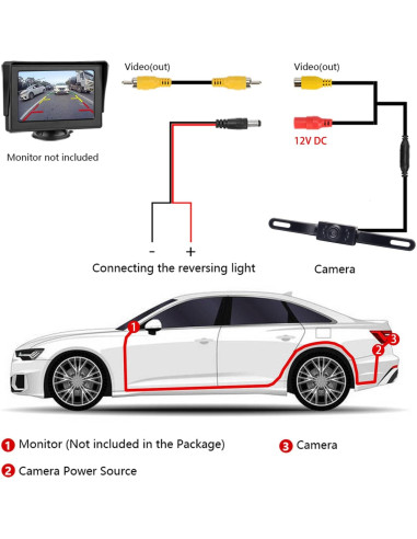 Cámara de Respaldo HD AUTOXBERT con Visión Nocturna 170