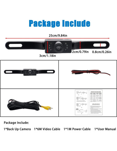Cámara de Respaldo HD AUTOXBERT con Visión Nocturna 170
