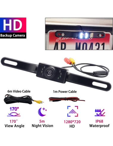 Cámara de Respaldo HD AUTOXBERT con Visión Nocturna 170