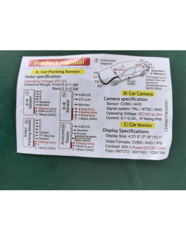 Cámara de Respaldo HD AUTOXBERT con Visión Nocturna 170