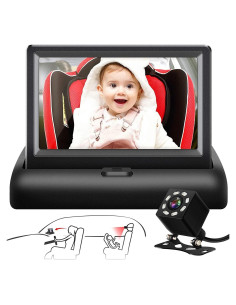 Espejo de Coche para Bebé Shybaby YB-302BM 4.3" HD con Cámara 1080P