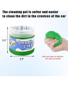 Ziciner Gel de Limpieza para Autos 2PCS Verde Universal 2