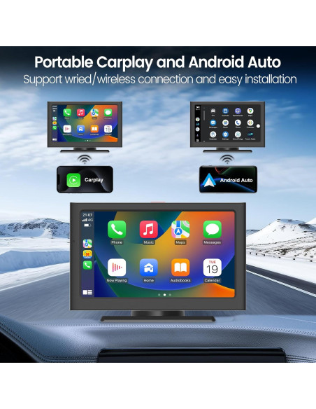 Pantalla Táctil HD 7" Muachspi con Carplay y Android Auto