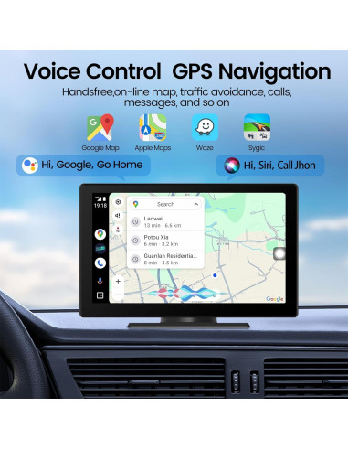 Pantalla Táctil HD 7" Muachspi con Carplay y Android Auto