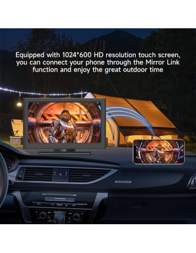 Pantalla Táctil HD 7" Muachspi con Carplay y Android Auto