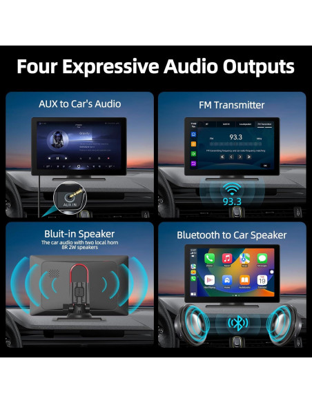 Pantalla Táctil HD 7" Muachspi con Carplay y Android Auto