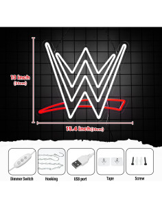 Luz de Neón LED Lucha Libre Optiacan 39.1x33 cm Rojo Blanco 2