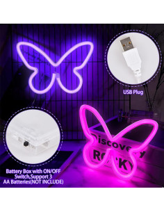 Luz de Neón Mariposa BRIGHTDECK - Decoración LED USB/Pilas 2