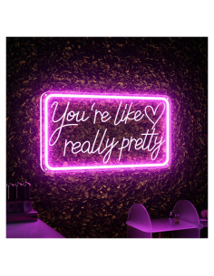 Señal de Neón LED Rosa Eres Como Realmente Bonita 40.5x22.2cm