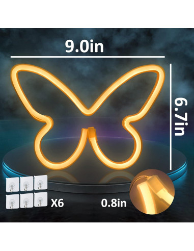Luz de Neón Mariposa BRIGHTDECK - Decoración LED USB/Pilas