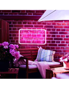 Señal de Neón LED Rosa Eres Como Realmente Bonita 40.5x22.2cm 2
