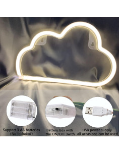 Luz LED Nube Neon Yline 29.2x18.8cm Decoración Pared 2