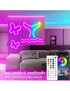 Tira de luces LED de neón 30.48m Yeewhale RGB IP65 2