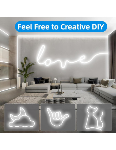 Luz de Cuerda LED Neón ELOUYCKE 10m Blanco Frío Regulable