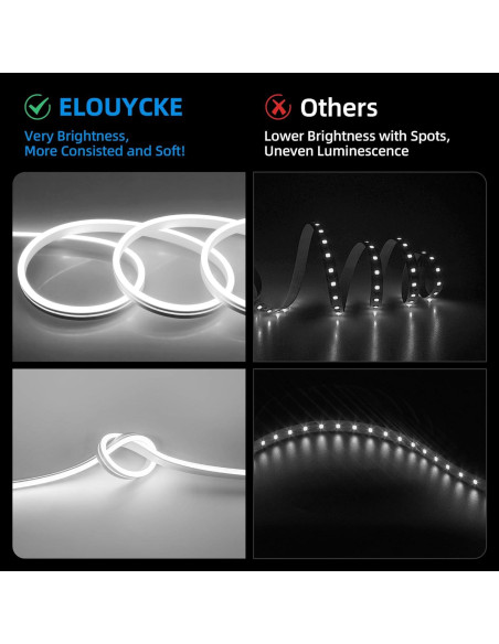 Luz de Cuerda LED Neón ELOUYCKE 10m Blanco Frío Regulable