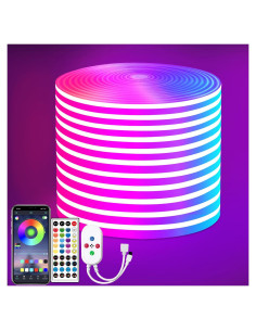 Luces de neón LED RGB 24V Yeewhale 15.24m a prueba de agua